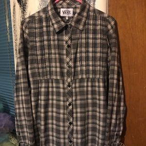 Vans Women Long-sleeved Button Down Top Sz Large